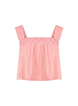 Tops APOELLA Selini Smocked Top Striped Peach Pink Apoella