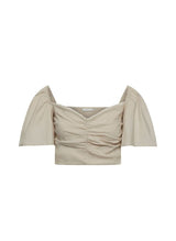 Tops APOELLA Sonia Crop Puff Sleeve Top Beige Apoella