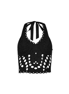 Tops Charo Ruiz Bay Top Black Lace Apoella
