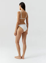 Tops Melissa Odabash Montenegro Over The Shoulder Ring Bikini Top Cream Ribbed Apoella