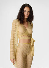 Tops Missoni Wrap Top in Lamé Viscose with Raschel Workmanship Apoella