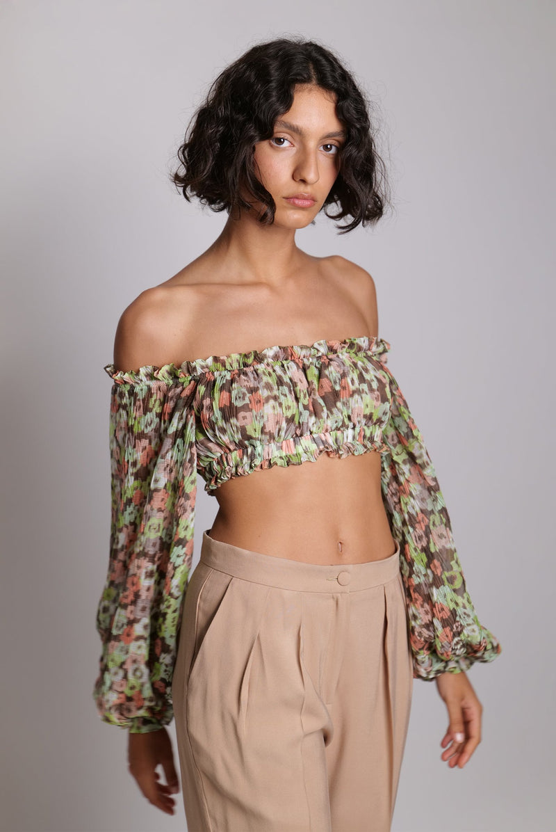 Tops Sabina Musayev Kaelie Top XS / Peach Floral Apoella