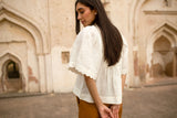 Tops Scarlett Poppies Dorothea Embroidered Yoke Linen Top Simply White Apoella