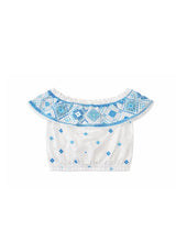 Tops Temptation Positano Citrino Off Shoulder Embroidered Top Turquoise Apoella