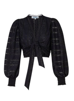 Tops Waimari Zima Tie Front Top Black Apoella