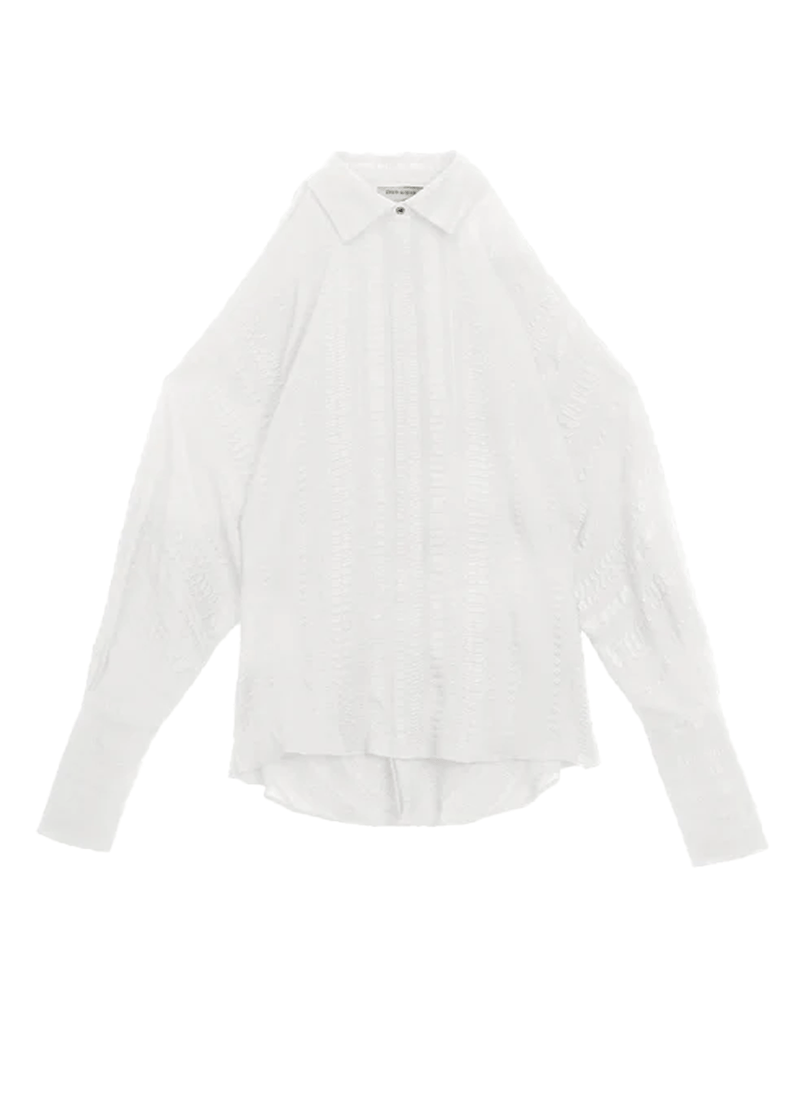 Tops Zeus n Dione Geranium Long Sleeve Shirt Ivory Apoella