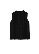 Tops Zeus n Dione Hera Sleeveless Textured Silk Top Mao Neck Black Apoella