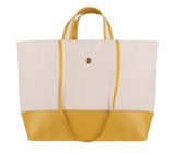 Totes Apoella Patmos Leather & Canvas Tote Bag Ivory Yellow / O/S Apoella