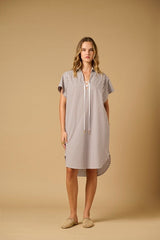 Tunic APOELLA Chloe Lace-up Tunic Choco/White Stripes O/S / White Choco Stripes Apoella