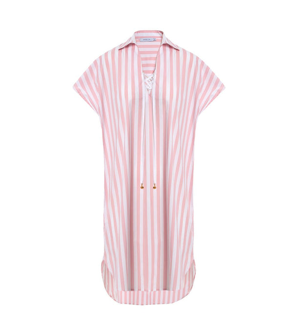 Tunic Apoella Chloe Lace-up Tunic Thick Pink/White Stripes O/S / Thick Pink Stripes Apoella