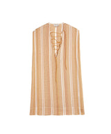 Tunic Zeus n Dione Starboard Lace Up Textured Silk Tunic Ivory/Sun 38 / Ivory Apoella