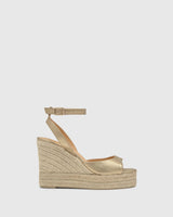 Wedges Castaner Blair 8ed Leather Wedge Espadrilles Oro Apoella