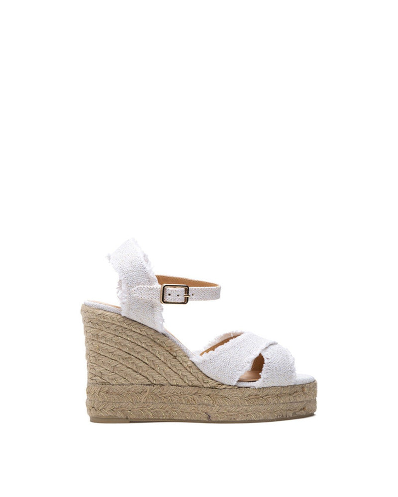 Wedges Castaner Bromelia Wedge Espadrilles Blanco Oro Apoella