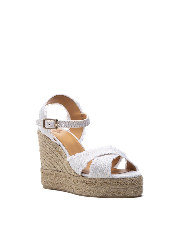 Wedges Castaner Bromelia Wedge Espadrilles Blanco Oro Apoella