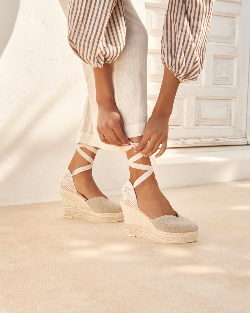 Wedges Manebi Heart Shaped Wedge Espadrilles Natural Apoella