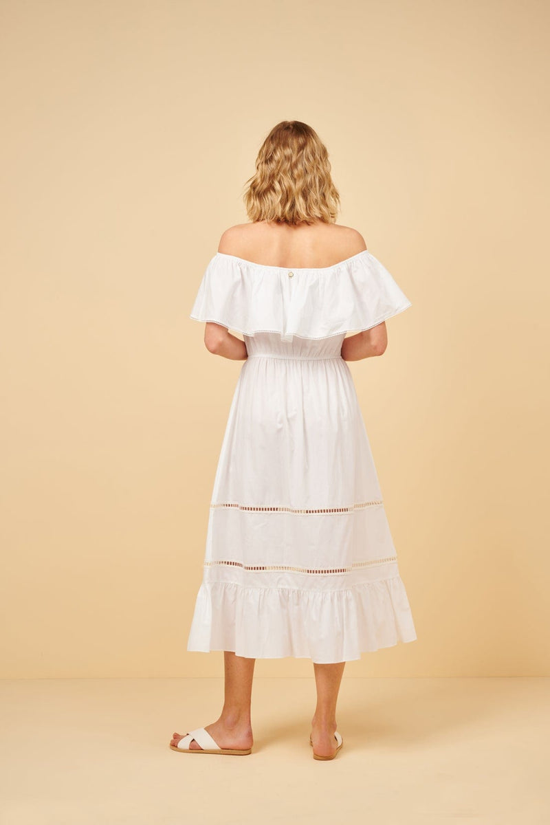 Dress Apoella Chrysanthi Poplin Off Shoulder Long Dress Apoella