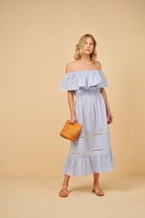 Dress Apoella Chrysanthi Poplin Off Shoulder Long Dress Apoella