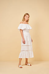 Dress Apoella Chrysanthi Poplin Off Shoulder Long Dress Apoella