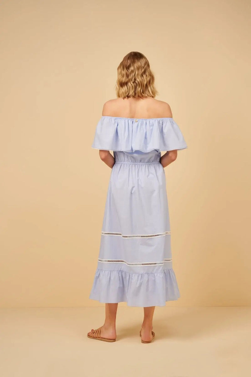 Dress Apoella Chrysanthi Poplin Off Shoulder Long Dress Apoella