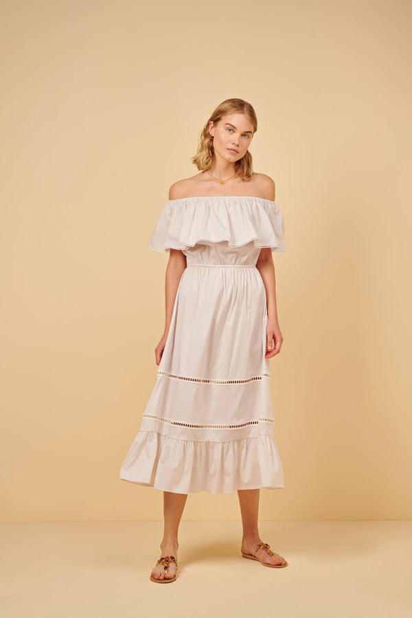 Dress Apoella Chrysanthi Poplin Off Shoulder Long Dress Apoella