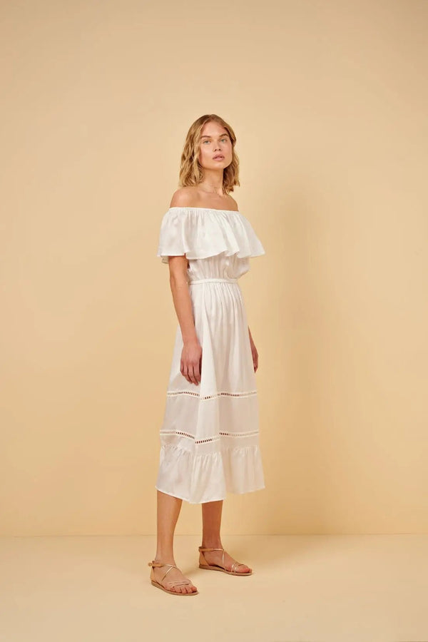 Dress Apoella Chrysanthi Silk Off Shoulder Long Dress Apoella