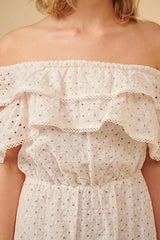 Dress Apoella Ersi Broderie Off Shoulder Short Dress Apoella