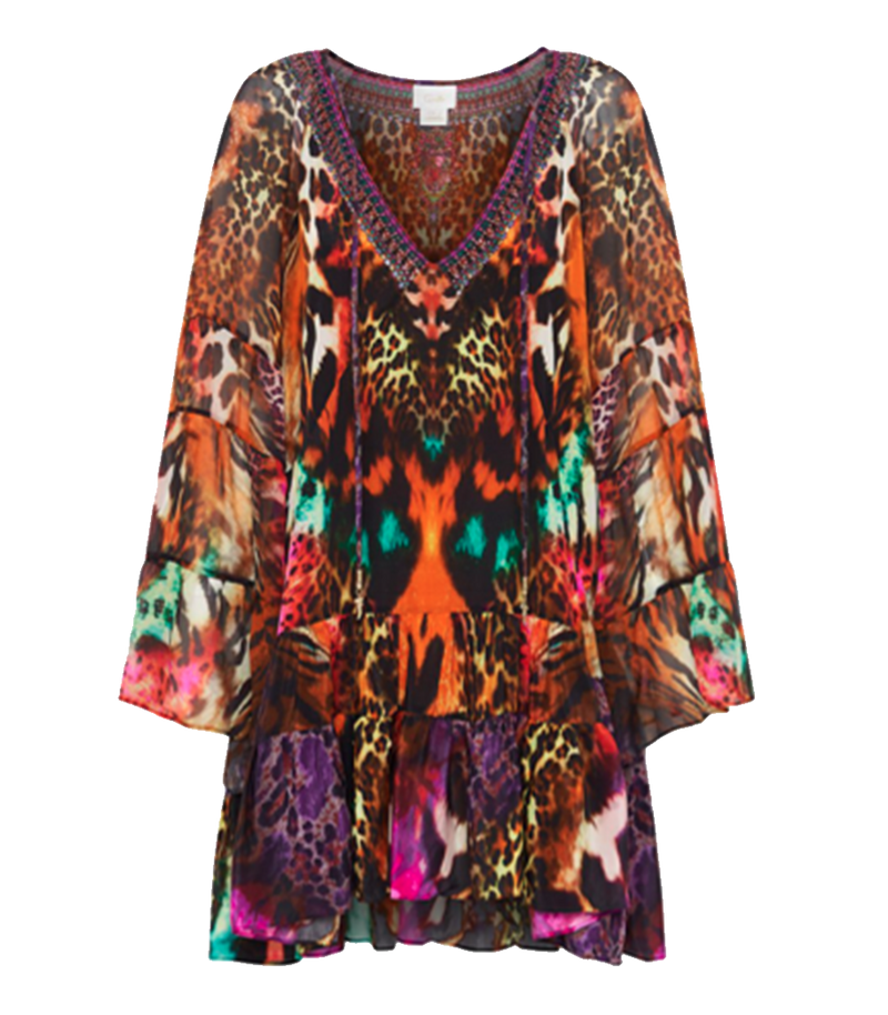 Dresses Camilla Surealist Suspension A-Line Short Dress Leopard Multi M / Leopard Multi Apoella