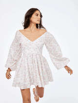 Dresses Caroline Constas Blakely Mini Dress Blush Watercolor Floral Apoella