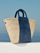 Handbags Zeus n Dione Thalassini Straw Bag With Leather Handles Navy Blue / O/S Apoella