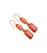 Jewelry Nes Paris Albane Earrings Double Cat Eyes Cristal Tinted Swarovski Gold Plated O/S / Orange Apoella