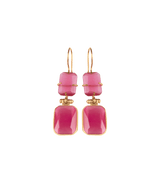 Jewelry Nes Paris Albane Earrings Double Cat Eyes Cristal Tinted Swarovski Gold Plated O/S / Pink Apoella