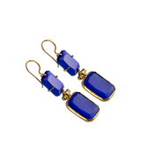 Jewelry Nes Paris Albane Earrings Double Cat Eyes Cristal Tinted Swarovski Gold Plated O/S / Blue Apoella