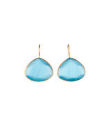 Jewelry Nes Paris Pear Earrings Cat Eyes Heart-Shaped Gold Plated O/S / Light Blue Apoella