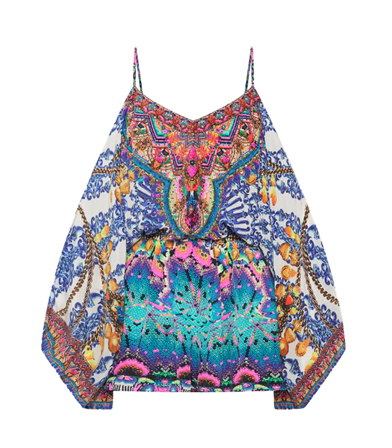 Playsuit Camilla Lucky Charms Drop Shoulder Playsuit Blue Multi M / Blue Multi Apoella
