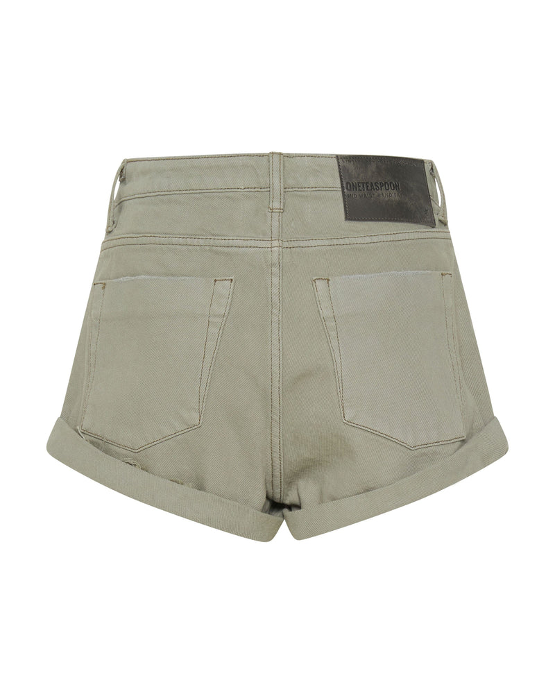 Shorts One Teaspoon Bandits Mid Waist Denim Short Faded Khaki Apoella