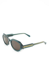 Sunglasses Zeus n Dione Danae Wide Frame Sunglasses With Square Corners Dark Teal Crystalline Apoella