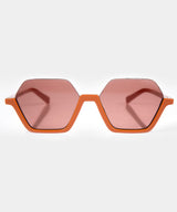 Sunglasses Zeus n Dione Hebe II Bottom Round Frame Sunglasses With Cutout Lenses Orange Apoella