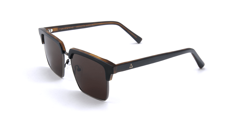 Sunglasses Zeus n Dione Hector Square Sunglasses Brown Tortoise Apoella