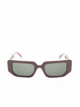 Sunglasses Zeus n Dione Niobe Wide Squared Sunglasses With Metallic Details Burgundy Apoella